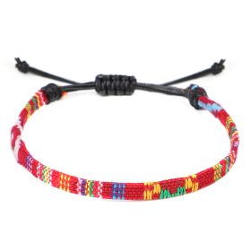 Hand Woven Rainbow Color Anklet Bohemian Style (Option: S)