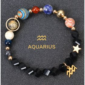 Eight Planets Twelve Constellations Bracelets Frosted Stone Beaded Bracelet (Option: Aquarius Tangent stone)