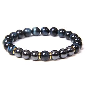 Black Gallstone Bracelet Tiger Eye Energy Fitness Men's Gift Jewelry (Option: 7 Style)