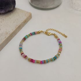 Colorful Natural Shell Hand-woven Beads Retro Twin (Option: BKS230006E)