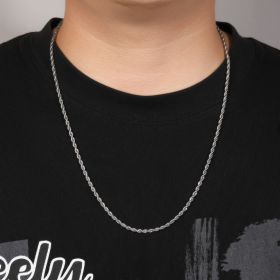 Stainless Steel Twisted Rope Chain - Minimalist Niche Design Bracelet For Men And Women (Option: 7inch-3mm silver)