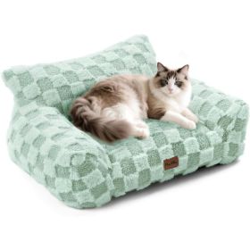 Made4Pets Medium Sage Green Plaid Pet Sofa Bed,Pickup Only (Option: Sage Green-Medium)