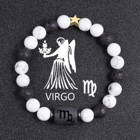 White-barked Pine Volcanic Rock String Beads And Round All-match Bracelet Beads (Option: Viego)