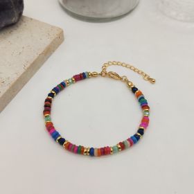 Colorful Natural Shell Hand-woven Beads Retro Twin (Option: BKS230006C)
