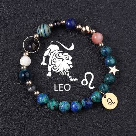 Twelve Constellations Bracelets Natural Stone Phoenix Lapis Lazuli Eight Planets (Option: Leo)