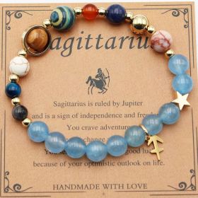 Twelve Constellations Bracelets Natural Stone Beaded Eight Planets (Option: Sagittarius)