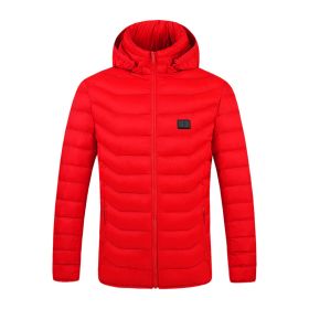 Winter Heated  Plus Size Jacket Electric Heated Clothing (Option: Zone 9single control red-3XL)
