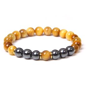 Black Gallstone Bracelet Tiger Eye Energy Fitness Men's Gift Jewelry (Option: 4 Style)