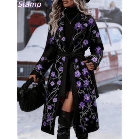 Fashionable Casual Long Coat (Option: Black-XL)