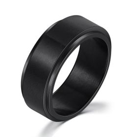 Personality Ring Titanium Steel Hip Hop Simplicity (Option: Black glossy-US No.08)