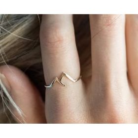 Mountain-shaped Copper Creative Custom Ladies Ring (Option: Gold-1PC)