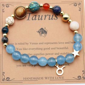 Twelve Constellations Bracelets Natural Stone Beaded Eight Planets (Option: Taurur)