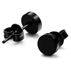 Punk Square Black Zircon Stud Earrings Set 6mm (Option: A)