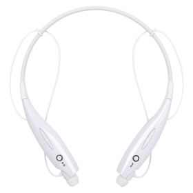 Wireless Stereo Headsets Sport Neckband Headphones In-ear Magnetic IPX4 Waterproof Earbuds With Built-in Mic Call Vibrate Alert Number Broadcast Runni (Option: white)