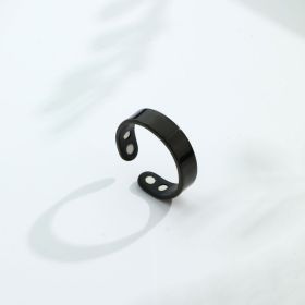 Anti Snoring Ring Stopper Sleeping Breath Aid Acupressure Treatment Stop Snore Health Care Magnetic Therapy Finger Ring Healthy Jewelry (Option: Black Double Magnet Ring)