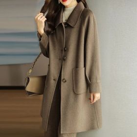 Autumn And Winter New Small Thickened Korean Version Slim Temperament In The Long Coat (Option: Camel-M)
