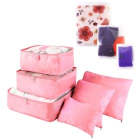 9Pcs Clothes Storage Bags Water-Resistant Travel Luggage Organizer Clothing Packing Cubes (Option: pink)