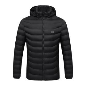 Winter Heated  Plus Size Jacket Electric Heated Clothing (Option: Zone 11double control black-S)