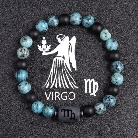 Twelve Constellations Bracelets 8mm Obsidian String Beads Natural Stone (Option: Viego)
