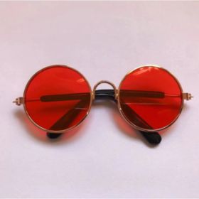 Pet Cat Glasses Cat Sunglasses (Option: Gold red-L)