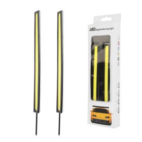 2Pcs LED Daytime Running Lights Car LED COB DRL Fog Lights IP45 Waterproof LED Strip Fog Day Driving Lamp Sticker For 12V Car Interior Exterior Use (Option: 2pcs)
