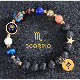 Eight Planets Twelve Constellations Bracelets Frosted Stone Beaded Bracelet (Option: Scorpio lava)