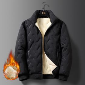 Berber Fleece Cotton Coat Fleece-lined Thickened Cold Protection Warm Winter (Option: Black-L)
