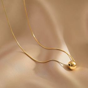 Women's Gold Small Round Beads Transfer Bead Necklace (Option: Gold)