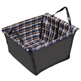 Pet Car MatDog Car MatDog Mat Rear Row Single Seat Foldable Double-layer Dog Car Mat (Option: Blue grid)
