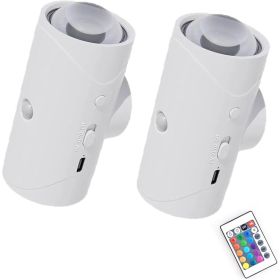 4pcs Rechargeable LED Night Light Wall Lamp Commercial StrobeLight Multi-color Mode Dimmable Indoor Light Magnetic StepLight For Entryway Bedside Desk (Option: 2 PCS)