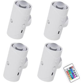 4pcs Rechargeable LED Night Light Wall Lamp Commercial StrobeLight Multi-color Mode Dimmable Indoor Light Magnetic StepLight For Entryway Bedside Desk (Option: 4 PCS)