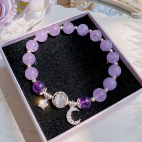 Lucky Beads Vintage Gray Moonstone Bracelet (Option: Purple Xingyue Bracelet)