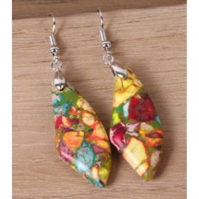 Colorful Emperor Stone Water Drop Geometric Shape Stone Earrings For Women (Option: Color)