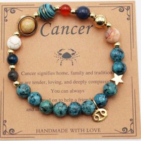 Eight Planets 12 Constellation Bracelet Natural Stone Hemp Stone (Option: Cancer Hemp Stone)