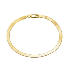 S925 Sterling Silver Bracelet Flat Snake Bone (Option: 18K Gold 3mm180mm-925 Silver)