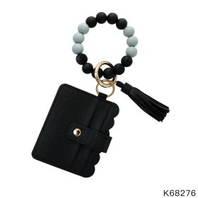 Silicone Bracelet Wrist Keychain Pendant (Option: K68276 Black)