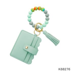 Silicone Bracelet Wrist Keychain Pendant (Option: K68276 Mint Green)