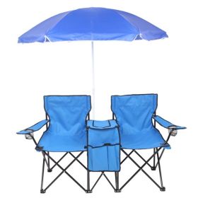 Outdoor Beach Fishing Chair With Umbrella In Blue (Option: Blue)