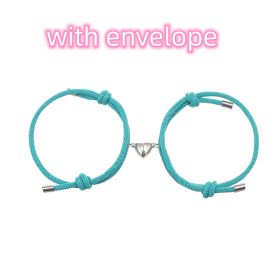 Simple Nylon Love Magnetic Bracelet (Option: Lack blue with envelope)
