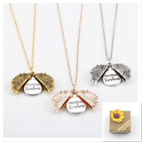 Sunflower Double Lettering Necklace (Option: 3pcs set)