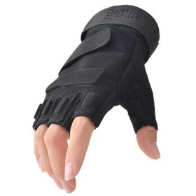 Outdoor Tactical Gloves Airsoft Sport Gloves Half Finger Military Men Women Combat Shooting Hunting Fitness Fingerless Gloves (Gloves Size: XL, Color: black)