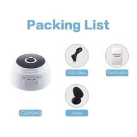 1pc A9 Mini Camera; HD 720P 2.4G Wifi IP Camera; Night Vision; Smart Home Security Wireless Mini Camcorder; Mobile Remote View Video Surveillance (Color: White)