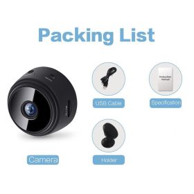 1pc A9 Mini Camera; HD 720P 2.4G Wifi IP Camera; Night Vision; Smart Home Security Wireless Mini Camcorder; Mobile Remote View Video Surveillance (Color: black)