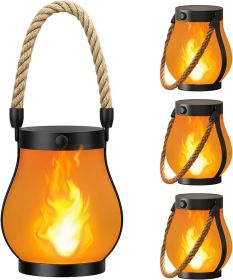 Gen2 Solar Lanterns Outdoor Waterproof with Realistic Flickering Flame (Color: 4 Pack)