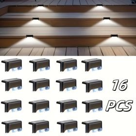 32/16 PCS Decorative Light Solar Energy Waterproof and Dustproof Light Source Sensing Suitable for Shopping Malls Guardrails Decks Stairs Gardens (Color: White lights-16PCS)