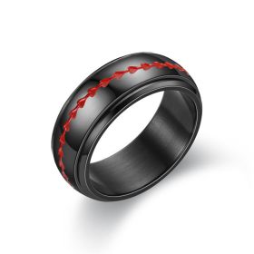 Personality Ring Titanium Steel Hip Hop Simplicity (Option: Herringbone pattern-US No.08)