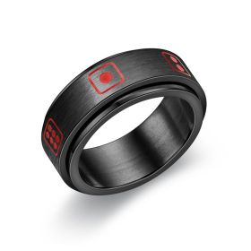 Personality Ring Titanium Steel Hip Hop Simplicity (Option: Mahjong Sieve-US No.09)