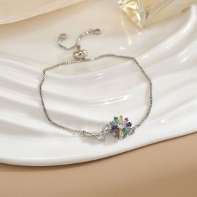 Simple Rotatable Flower Color-preserving Pure Copper Gold-plated Bracelet (Option: Rotating Bracelet 19)