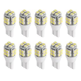 10Pcs 12V T10 LED Light Bulb Wedge Base Interior Dome Map LED Lights License Plate Trunk Side (Option: white)