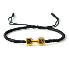 Originality Woven Dumbbell Alloy Bracelet (Option: Black Gold)